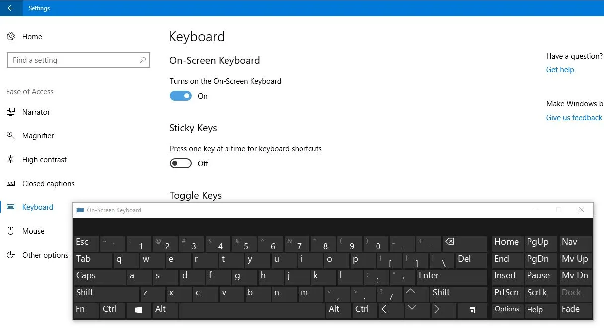 This is how to enable On-Screen Keyboard OSK in Windows 10.